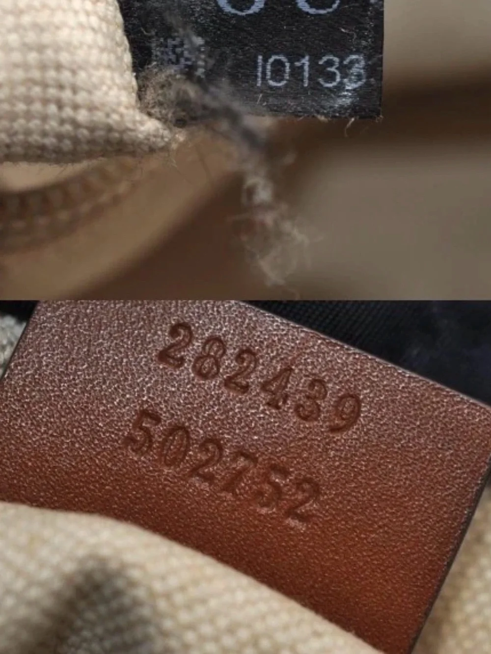 Gucci Black GG Canvas Tote with Brown Leather Handles